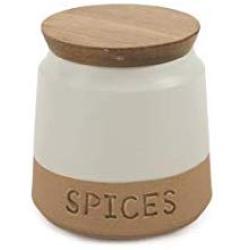 Villa dEste Home Tivoli Spice Jar, Stoneware, White, 7.5 x h 9 cm
