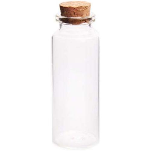 3080MM 40ML Glass Bottle Wishing Bottle Empty Sample Storage Jars with Cork Stoppers - Transparent