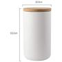 Handmade Ceramics Concise Storage Jar Seal Bamboo Lid Food Jar For Serving Tea, Coffee, Spice (F)