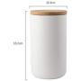 Ceramics Food Storage Jar Canister with Airtight Seal Bamboo Lid, Simple Style Kitchen Canister for Food Storage, Store Coffee, Sugar, Tea, Spices and More (White ( 33.81oz/1000ml ))