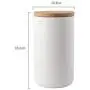 Handmade Ceramics Concise Storage Jar Seal Bamboo Lid Food Jar For Serving Tea, Coffee, Spice (103mmx182mm) Handmade Ceramics Concise Storage Jar Seal Bamboo Lid Food Jar For Serving Tea, Coffee, Spice (103mmx182mm)