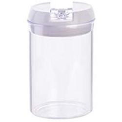 Transparent Plastic Jars, Food Storage canisters with lid Versatile Durable Box Preserving Tank Pack of 2-B 750mlx2