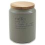 Villa dEste Home Tivoli Coffee Jar, Porcelain + Bamboo, Grey, One Size