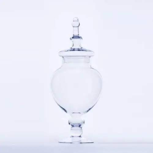 Glasbehälter & Gläser | Neue transparente Glas-Konfektbehälter für Hotel Hochzeit Dessert Lagerung Tischdeko Streifen Deckel Tank | von HUDITOOLS | 1 Stück