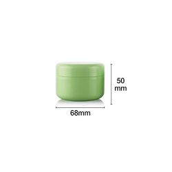 3Pcs 3.3 oz Plastic Round Cosmetic Jars Storage Container Pot Bottle Case Holder with Inner Disc and Lids for Face Cream Eye Shadow Lip Balm Lotion Empty Refillable (Green)