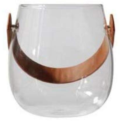 Einzigartige nordische Glasbehälter mit Ledergriff, minimalistischer Schreibtisch-Aufbewahrungsflasche, Blumenvasenbehälter, Dekor, Glas, luftdichte Lebensmittelbehälter