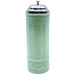 Tablecraft HJ714 Straw Jar with Metal Lid, Green