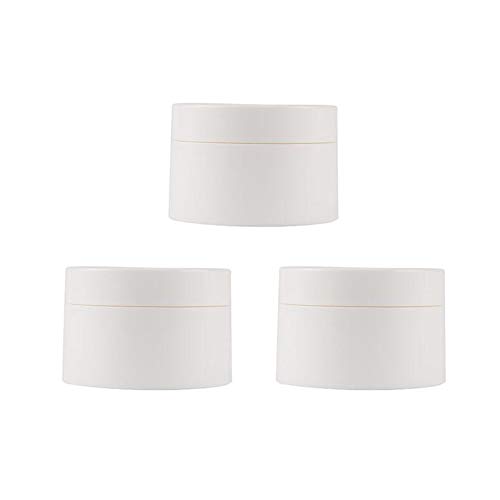 3PCS (50ML/1.7OZ) Shiny White Empty Plastic Boxes with Screw Cap Protable Travel Refillable Container Jar Facial Cream Face Eye Essence Hair Film Candy Honey Holder Trial Sample Case