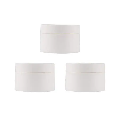 3 PCS (50 ML/1.7 OZ) Glänzende Weiße Leere Kunststoffboxen mit Schraubverschluss Tragbarer Wiederbefüllbarer Behälter Jar Für Gesichtcreme, Gesichtseliquid, Haarfilm, Süßigkeiten, Honig Probiergröße Fall