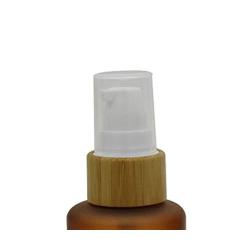 2Pcs 60ml/2oz Empty Refillable Amber PET Bottle With Bamboo Pump Head Brown Emulsion Lotion Cosmetic Container Jars Travel Packing Case Box (BPA Free)For Makeup Essential Oil Shower Gel Cream Shampoo