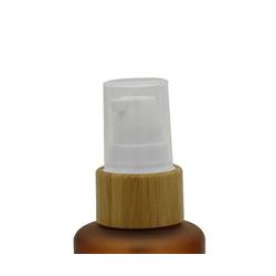 2Pcs 60ml/2oz Empty Refillable Amber PET Bottle With Bamboo Pump Head Brown Emulsion Lotion Cosmetic Container Jars Travel Packing Case Box (BPA Free)For Makeup Essential Oil Shower Gel Cream Shampoo