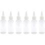 6 PCS 30ml/1oz Refillable Clear Plastic Tip Cap Bottle Vial Jars Makeup Cosmetic Containers Sample Storage Portable Travel Toiletries Bottle for Lotion Essential Oil Toner