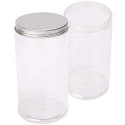 PYXM Flour Container 8 Pcs Clear Plastic Storage Jars Wide-Mouth Plastic Containers with Lids for Dry Foods