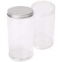 PYXM Flour Container 8 Pcs Clear Plastic Storage Jars Wide-Mouth Plastic Containers with Lids for Dry Foods