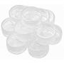 Palm Kloset Clear Round Plastic Tins Storage Containers screw Lids Jars 12 Set