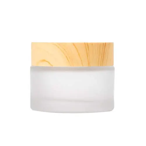 Bouteille de Crème de Soin 5g/10g/15g/30g/50g, Pot à Eye Mask en Verre, Couvercle en Bois Grainé, Emballage Cosmétique (Taille : 15g)