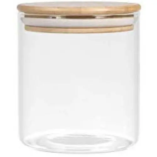 Glasbehälter H&H 730382, Borosilikat, Bambuschutzkappe, 600 ml