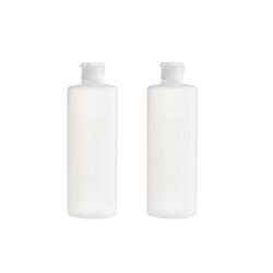 2PCS Transparent Refillable Empty Plastic Cosmetic Squeezable Vial Bottles Jar Pot with Flip Cap Toner Lotion Shower Gel Shampoo Storage Container (400ml/14oz)