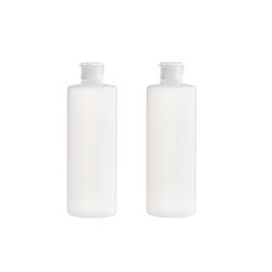 2PCS Transparent Refillable Empty Plastic Cosmetic Squeezable Vial Bottles Jar Pot with Flip Cap Toner Lotion Shower Gel Shampoo Storage Container (400ml/14oz)