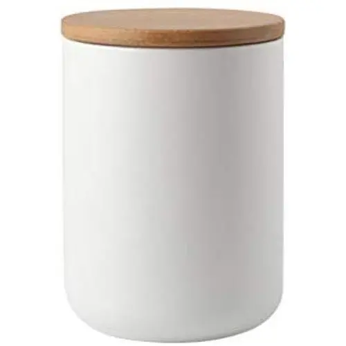 Bouteille en céramique TOPBATHY pour stockage alimentaire hermétique, boîte de cuisine avec couvercle en bois – taille moyenne (blanc) Bouteille en céramique TOPBATHY pour stockage alimentaire hermétique, boîte de cuisine avec couvercle en bois – taille moyenne (blanc)
