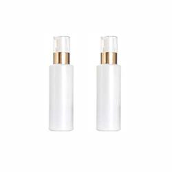 2Pcs 100ML/3.3 oz Empty Refillable Glass Lotion Bottles Pump Press Bottle White Upscale Travel Cosmetic Container Dispenser for Foundation Essential Oils Cream