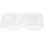 80 Pack Slime Storage Containers with Lid Clear Transparent Plastic Disposable Sauce Cups 5-Ounce Doble Grid Takeaway Food Storage Containers for Tomato Sauce Salad Chutney Boxes