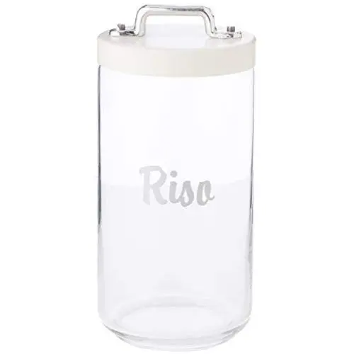 Italo Ottinetti Glass Storage Jars with Hermetic Lid White 1.5 Litre Ri, one Size Italo Ottinetti Glass Storage Jars with Hermetic Lid White 1.5 Litre Ri, one Size