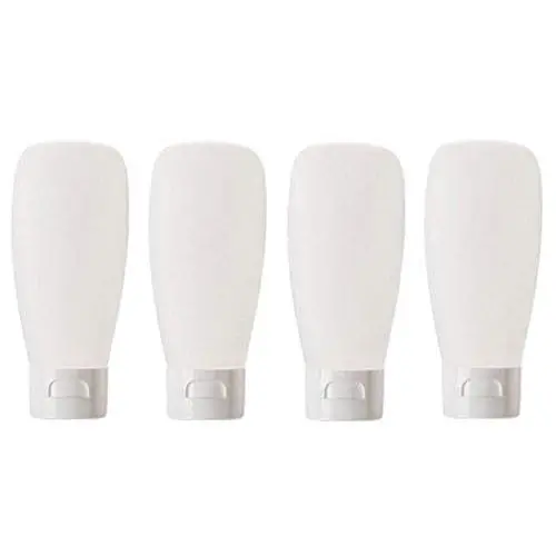 12Pcs 150ml/5oz White Plastic Squeeze Bottle With Flip Cap Soft Tube Hose Toiletry Bottle Leakproof Travel Containers Dispenser for Facial Cleanser Hand Cream Lotion Shampoo