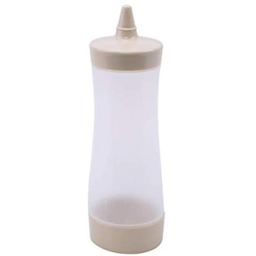 Flybloom Plastic Flask Jam Ketchup Squeeze Bottle Kitchen Cooking Tools (Beige)