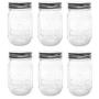 Sunshine Mason Co. Pint Regular Mouth Glass Mason Jars with White Plastic Storage Lids 6 Pack