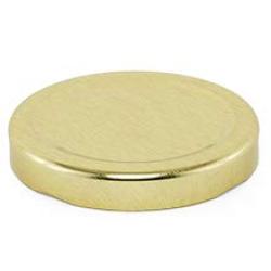 Gold Metal Hexagonal Jar Lid w/Safety Button - 58mm - Package 12