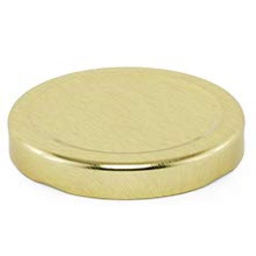 Gold Metal Hexagonal Jar Lid w/Safety Button - 58mm - Package 12