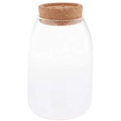 joyMerit Vintage Cork Stopper Clear Glass Coffee Tea Food Storage Jar Kitchen - Button, M