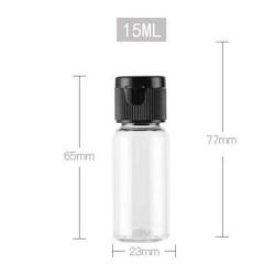 XINGZI 20PCS 15ml 0.5oz Empty Clear Plastic Bottle With Black Flip Cap Travel Sample Containers Vial Jars For Emollient Water Shower Gel Face Cream Emulsion