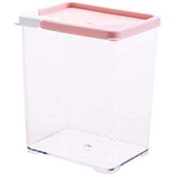 Kitchen Food Storage Jar Airtight Food Storage Kitchen Glass Jar Moisture-Proof Home Multi-Purpose Jam Bottle Cruet Plastic Biscuit Storage Box Storage Tank (Color : Pink 800ml)