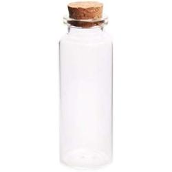 Glass Jars Bottles With Cork Stoppers2Pcs 3080MM 40ML Glass Bottle Wishing Bottle Empty Sample Storage Jars with Cork Stoppers - Transparent