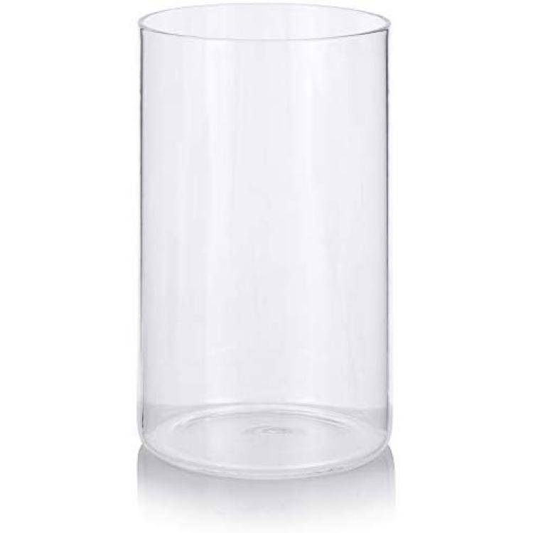 16 oz Clear Glass Borosilicate Jar with Bamboo Silicone Sealed Lid (6 Pack)