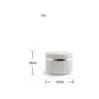 An empty white silver-rimmed portable refillable plastic cosmetic cosmetic cream jar with lining and dome cover. Sample container bottle jar 4 pieces (250ml 100ml 50ml 20ml)