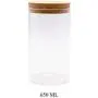Jarre de Stockage Hermétique JY Collection, Verre avec Couvercle en Bambou Naturel, 450 ML, 500 ML, 650 ML, 700 ML, 950 ML (Cork, 650ml)