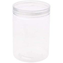 XISAOK Clear Strong PET Round Food Storage Container Jar Sealed Pot Can with Clear Lid