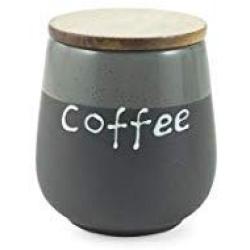 Villa dEste Home Tivoli Coffee Jar, Stoneware, Black, One Size