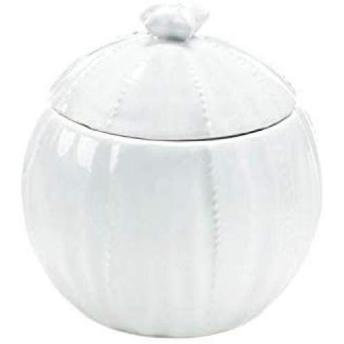 Bathroom Storage Container With Lid, Pure White Cotton Ball Ceramic Coffee Jar (Sold by Case, Pack of 24)
