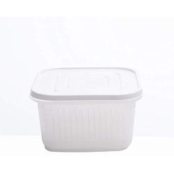 TOPBATHY Food Storage Containers Portable Square Crisper Food Draining Sealed Dryer Box for Kitchen Onion Ginger Garlic Fruit Vegetables (White)