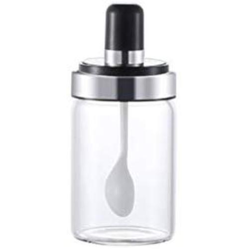 Mini Spice Jars Kitchen storage box sealed seasoning jar with spoon stainless steel seasoning pot