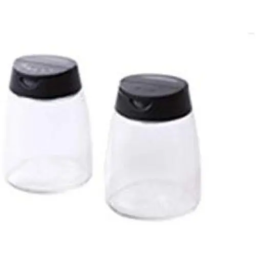 4pcs/set Double Lid Pepper Spice Shaker Glass Salt Seasoning Can Kitchen Cruet Condiment Bottle Sugar Seal Jar Container,Black 2pcs 4pcs/set Double Lid Pepper Spice Shaker Glass Salt Seasoning Can Kitchen Cruet Condiment Bottle Sugar Seal Jar Container,Black 2pcs