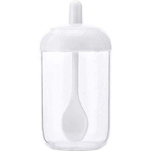 TNKML Seasoning Box Kitchen Supplies Glass Seasoning Bottle Salt Storage Box Spice Jar With Spoon Creative Kitchen Spice Tools Storage Box Home