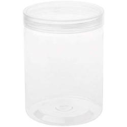 XISAOK 7.5cm OD Clear Strong PET Round Food Storage Container Jar Sealed with Clear Lid