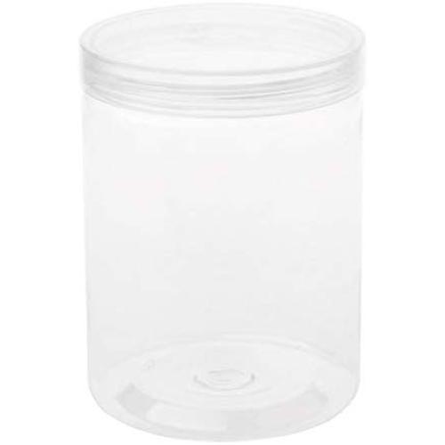 XISAOK 7.5cm OD Clear Strong PET Round Food Storage Container Jar Sealed with Clear Lid
