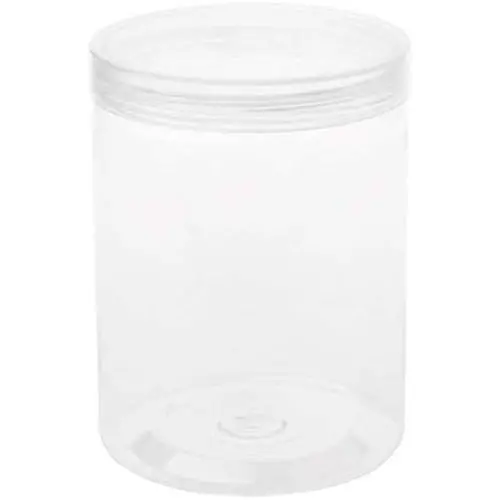 XISAOK 7.5cm OD Clear Strong PET Round Food Storage Container Jar Sealed with Clear Lid XISAOK 7.5cm OD Clear Strong PET Round Food Storage Container Jar Sealed with Clear Lid