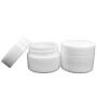 12 Pack 0.25oz WHITE Plastic Refillable Container Sample Size Jar for Pills, Medication, Ointments, Lotion, Lip Balm, Beauty BPA Free w/Bonus Round Sticker Labels